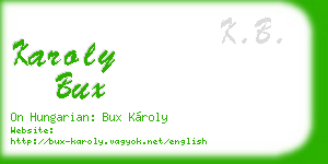 karoly bux business card